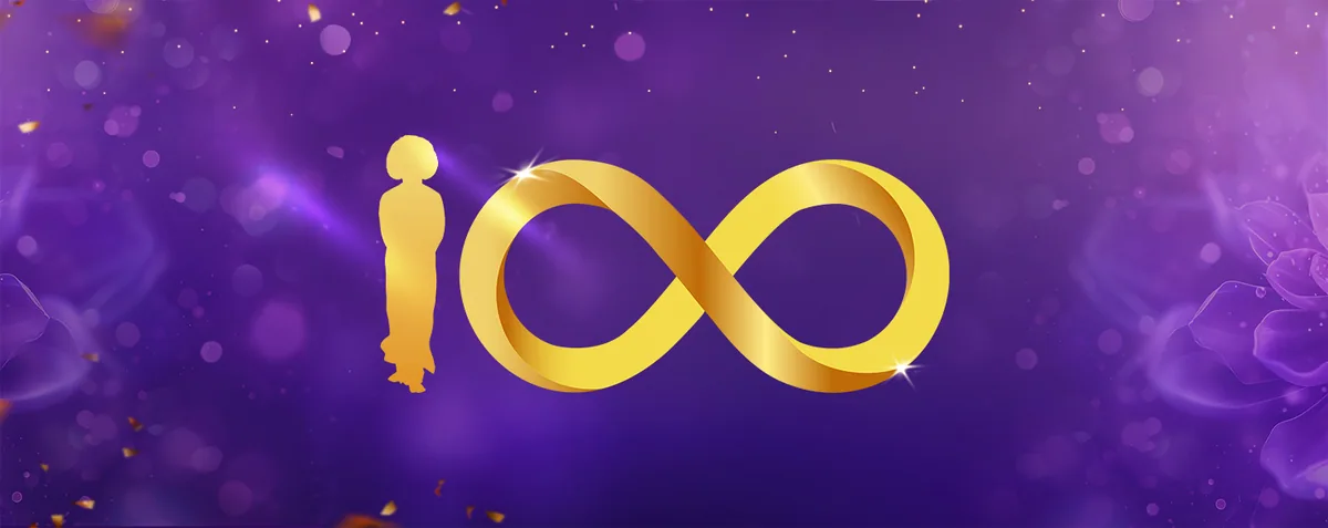 Gold centenary emblem marking one hundred years