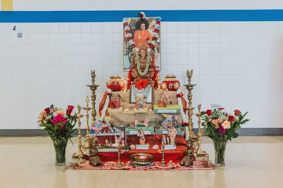 The altar prepared for Easwaramma Day.