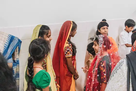 The line-up before the programme begins.