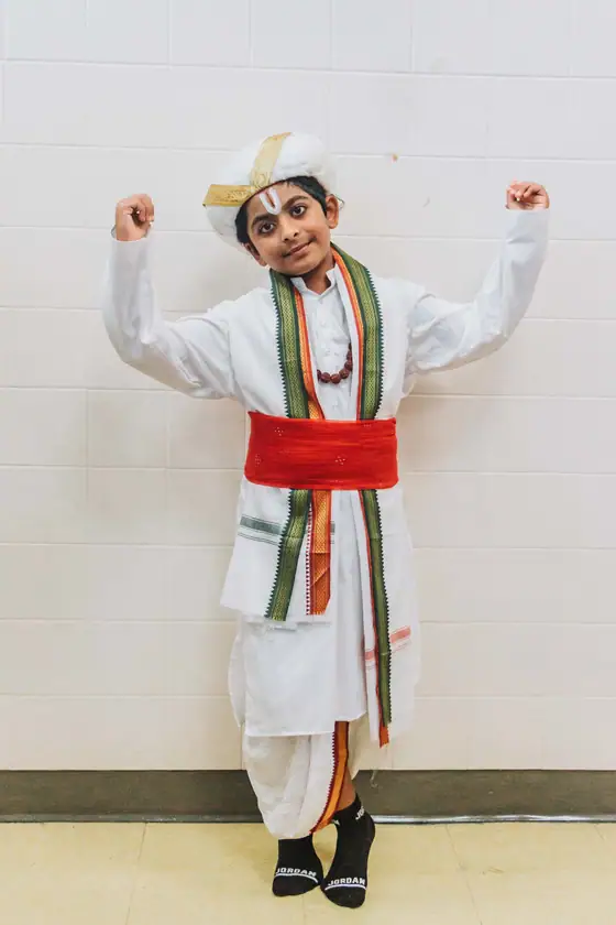 A student in full costume.